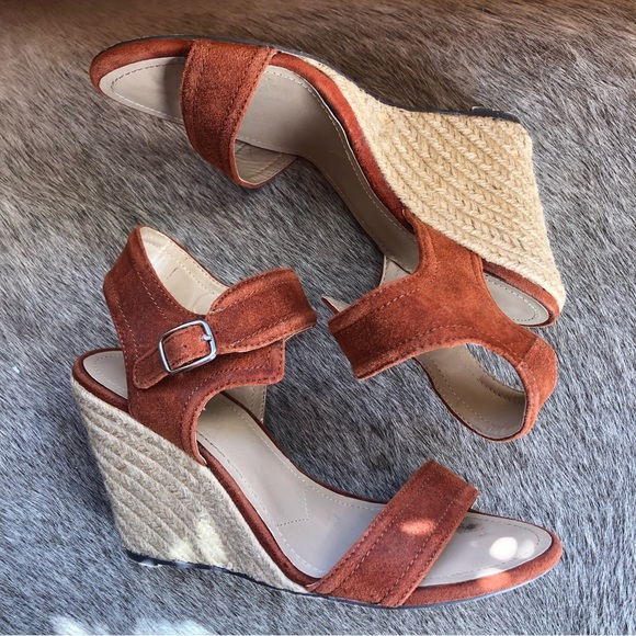 Charles David genuine suede wedge espadrille sandal in burnt sienna color 8.5 - Picture 3 of 8